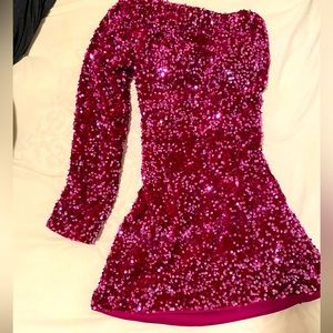 Purple one shoulder dress